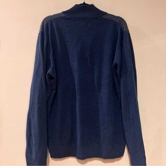 Tricots St Raphael Men’s Knit Blue Quarterzip - Picture 3 of 5